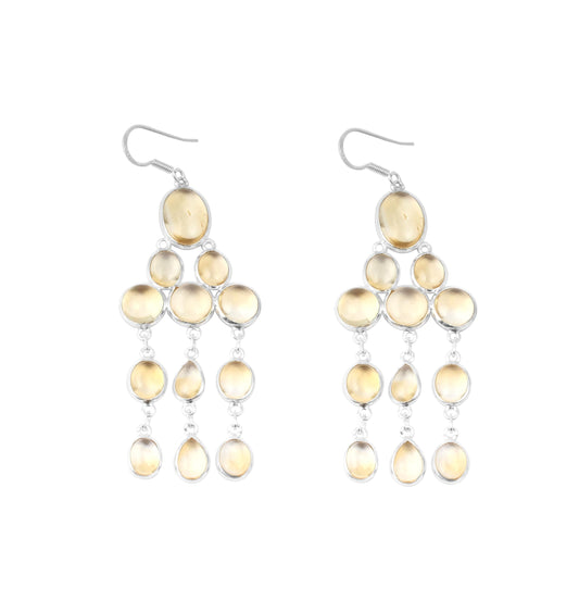 Chandelier Citrine 925 Sterling Silver Earrings Handmade 925 Sterling Silver Dangle Natural Gemstone Earrings