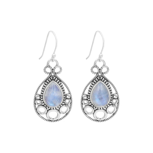 Moonstone 925 Sterling Silver Earrings Dangle Gemstone Jewelry For Girls Women's Earrings Gift For Her
