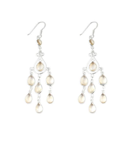Chandelier Citrine 925 Sterling Silver Earring Handmade 925 Sterling Silver Dangle Natural Multi Gemstone Earrings