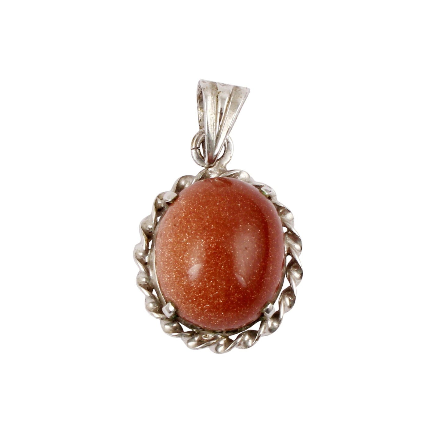 Sandstone Pendant Handmade Prong Setting 925 Sterling Silver Loose Gemstone Twisted Design Pendant