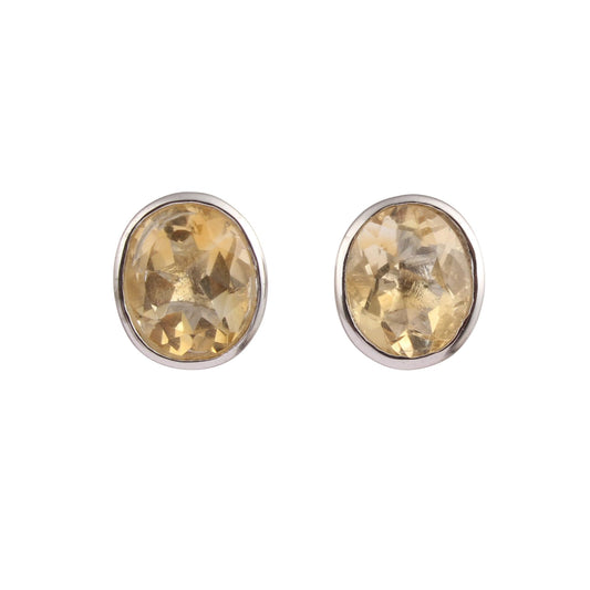 Citrine Stud Earrings 925 Sterling Silver November Birthstone Jewelry Tiny Handmade Jewelry Birthday Gift for Her
