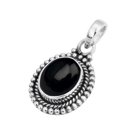 Black Onyx Pendant 925 Sterling Silver Handmade Oval Gemstone Pendant for Women Designer Healing Jewellery Christmas Gift for Her, Wife, Mum, Sister