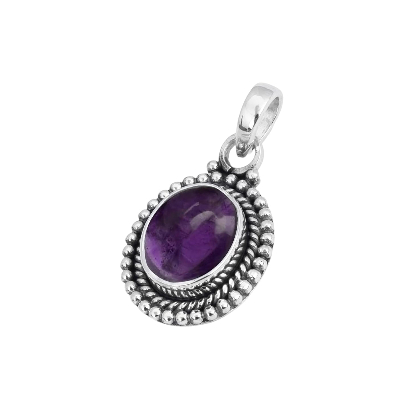 Amethyst Pendant 925 Sterling Silver Handmade Oval Gemstone Pendant for Women Designer Healing Jewellery Christmas Gift for Her, Wife, Mum, Sister