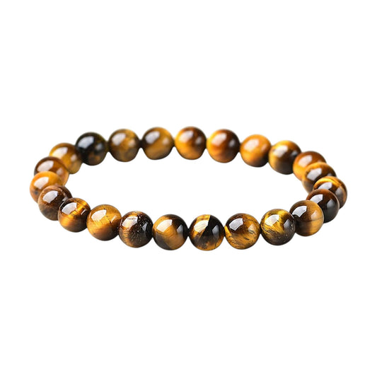 8mm Tiger's Eye Bracelets for Men & Women Handmade Stretchy Beaded Natural Stone Protection Gift Lucky Wealth