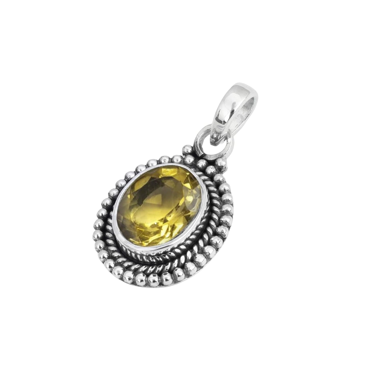 Citrine Pendant 925 Sterling Silver Handmade Oval Gemstone Pendant for Women Designer Healing Jewellery Christmas Gift for Her, Wife, Mum, Sister
