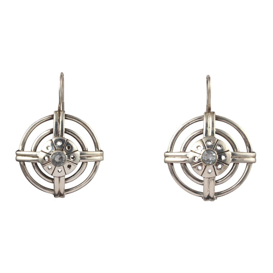 Natural Blue Topaz Geometric Style Earrings Handmade 925 Sterling Silver Gemstone Earrings Jewelry