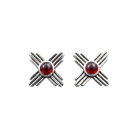 925 Sterling Silver Red Garnet Stud Earrings Minimalist Dainty Earrings Birthstone Jewelry For Wedding
