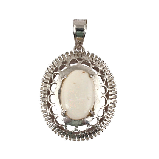 Australian Opal Pendant Handmade Prong Setting Vintage Natural Opal Pendant Unique Artisan Jewelry