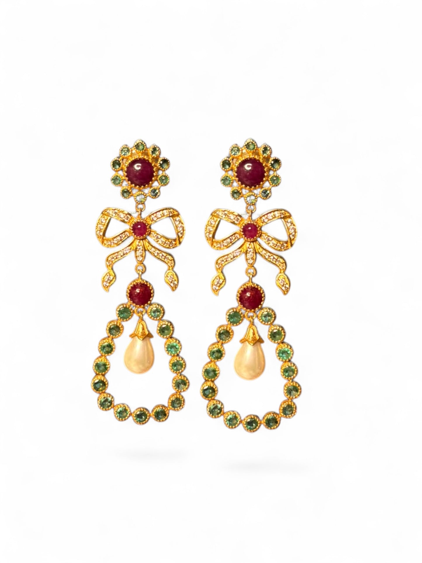 antique bow danglers earring