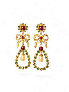 antique bow danglers earring