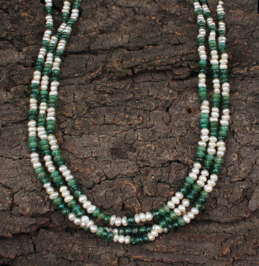 Pearl Emerald Round Beads