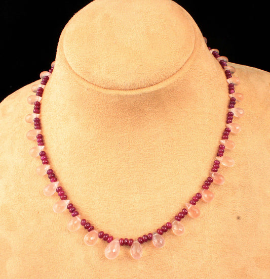 Rose Quartz Ruby Beads