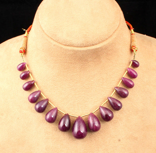 Natural Ruby Drops Beads