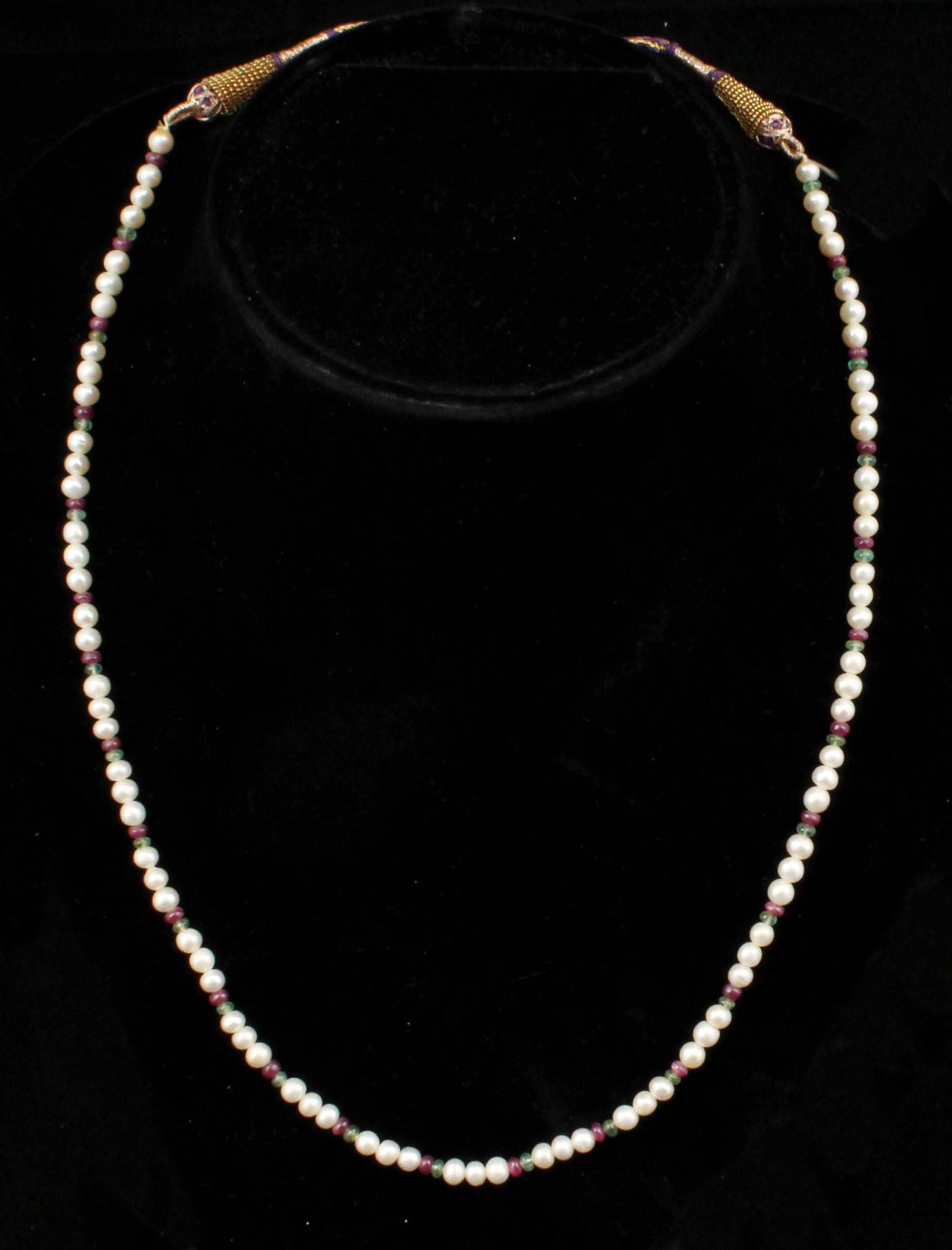 Pearl Ruby Emerald Round Beads