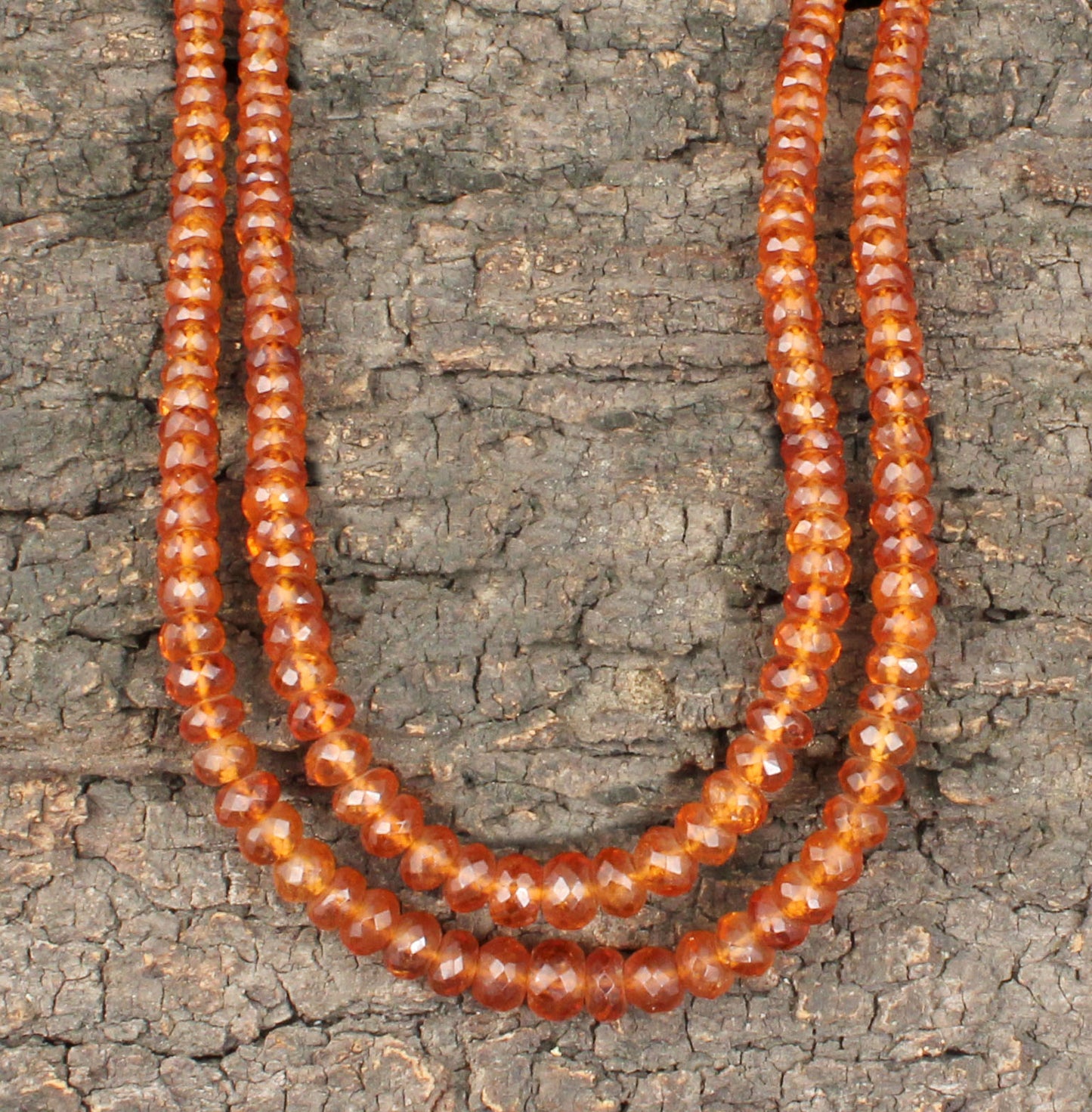 Hessinite Garnet Round Facted Beads