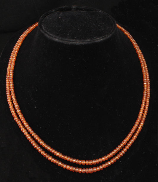 Hessinite Garnet Round Facted Beads