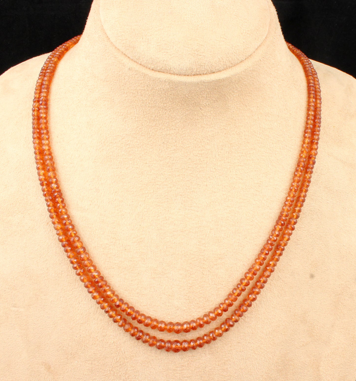 Hessinite Garnet Round Facted Beads