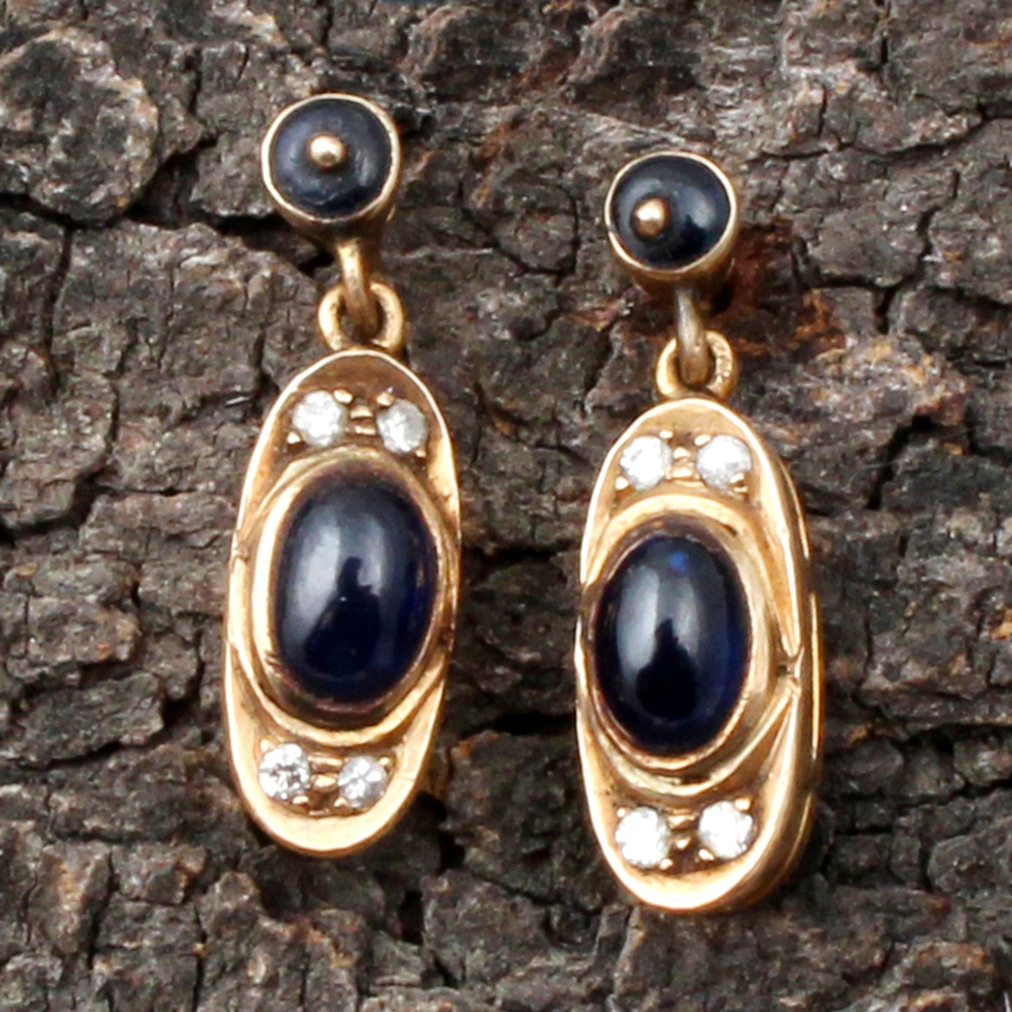 Sapphire And Diamonds Gold Earring