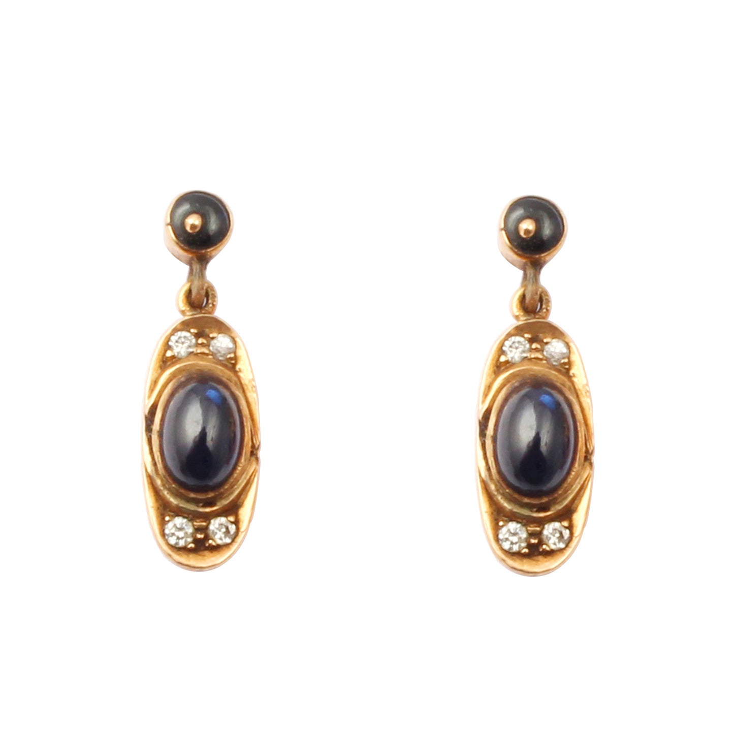 Sapphire And Diamonds Gold Earring