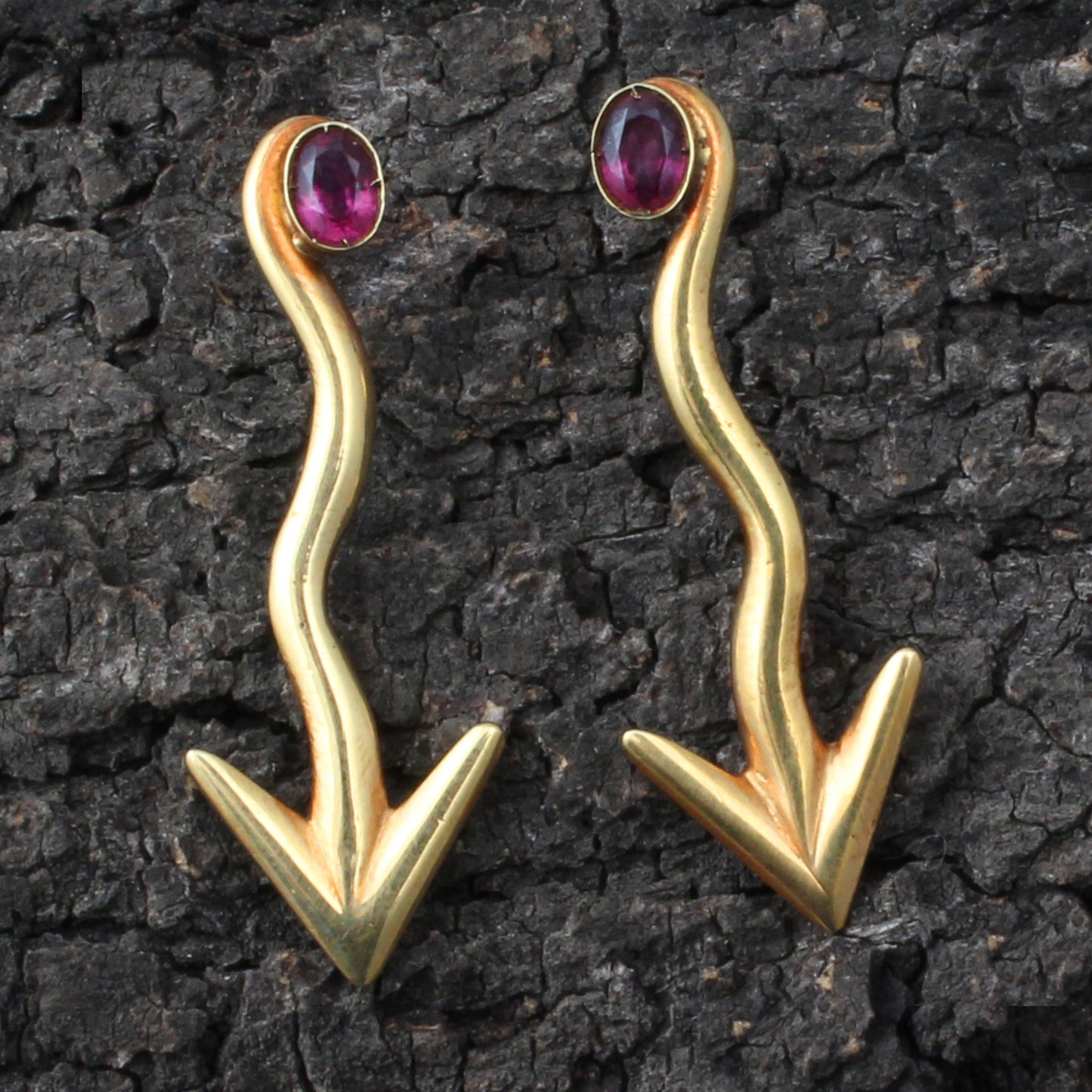 Ruby Natural Gold Earring