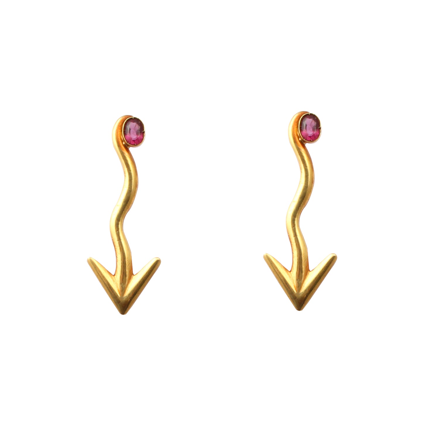 Ruby Natural Gold Earring