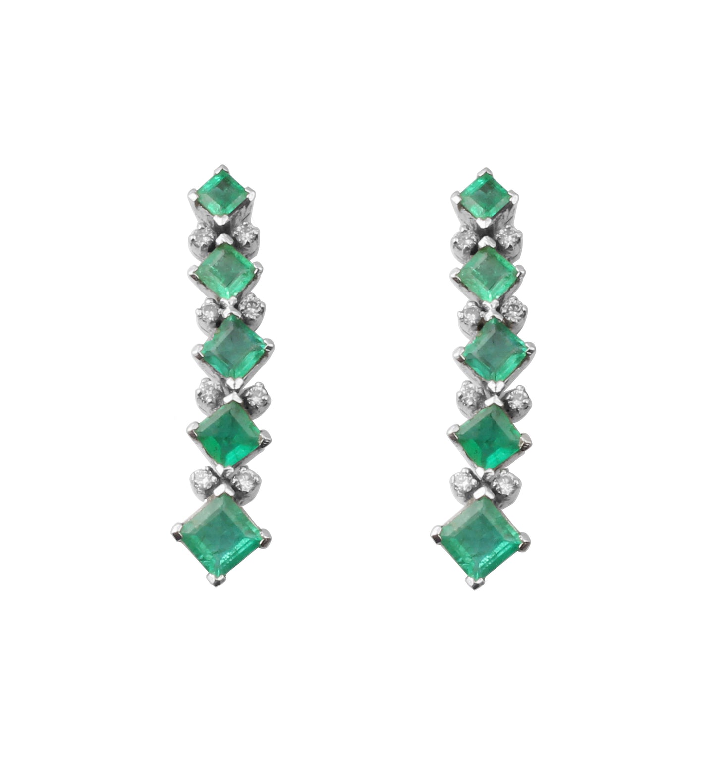 Emerald And Diamonds Gold Earring