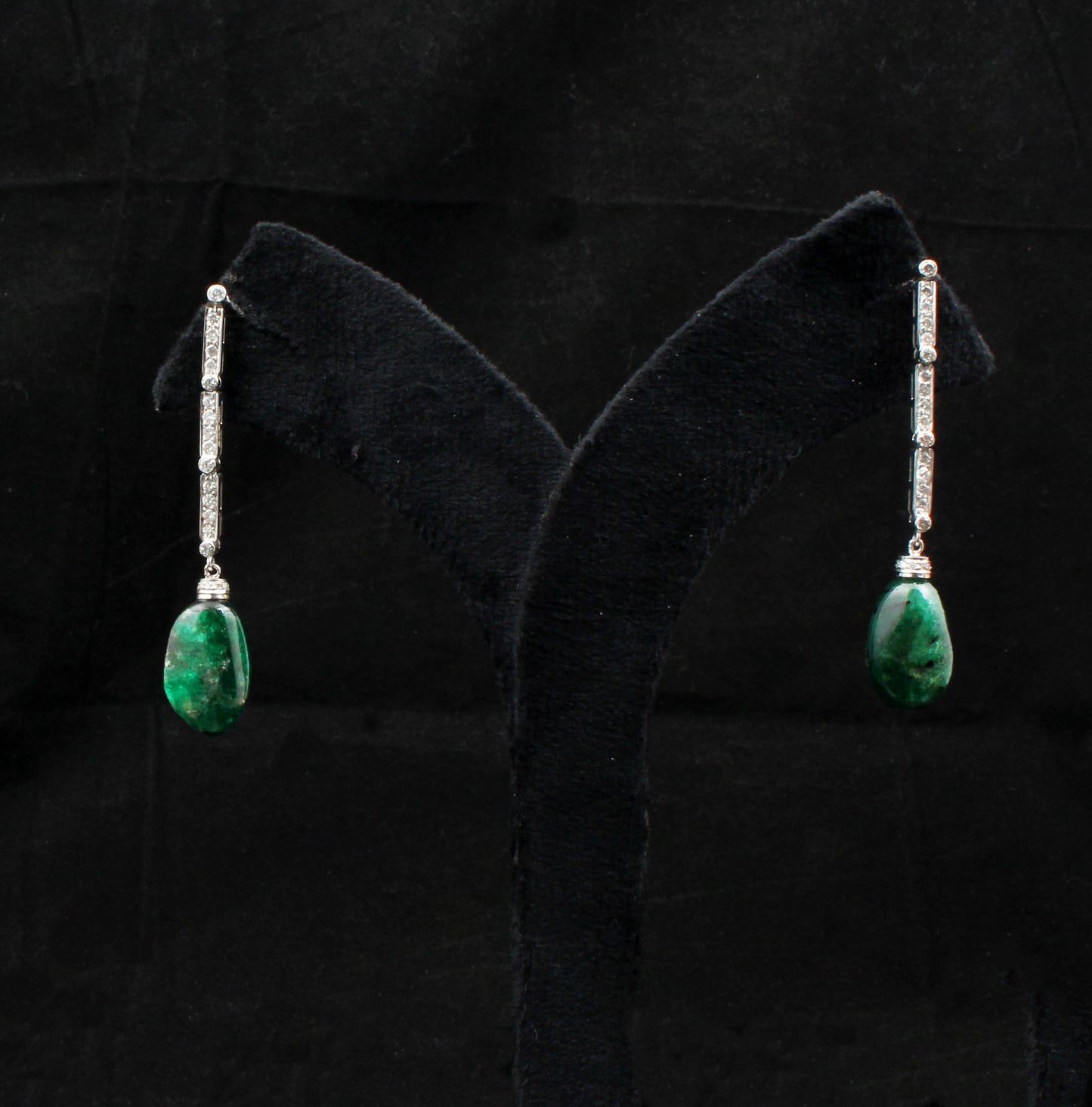 Emerald And Diamonds Gold Earring