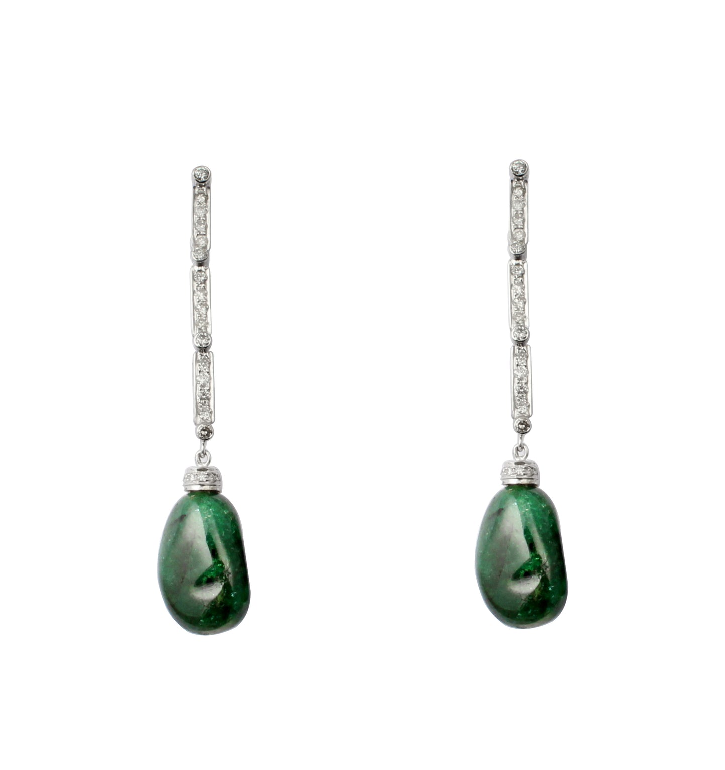 Emerald And Diamonds Gold Earring