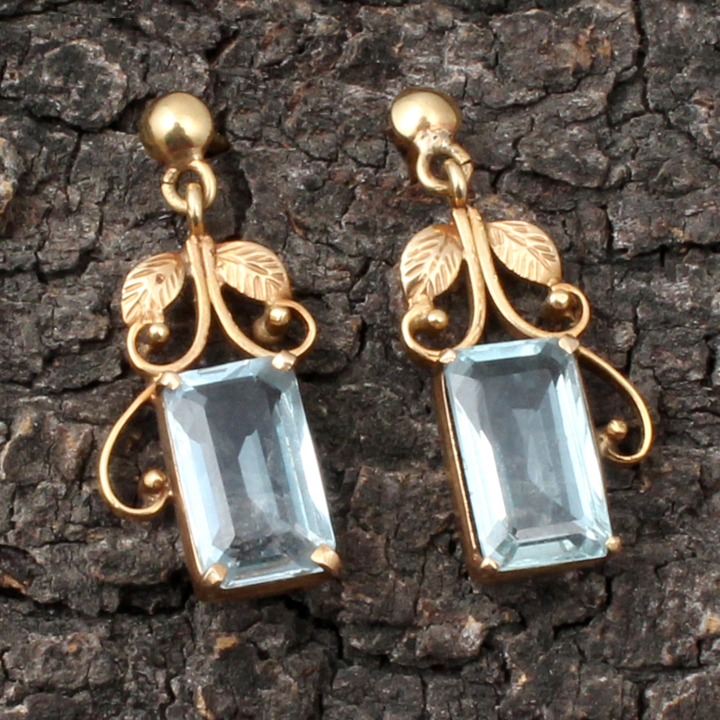 Aquamarine Gold Earring