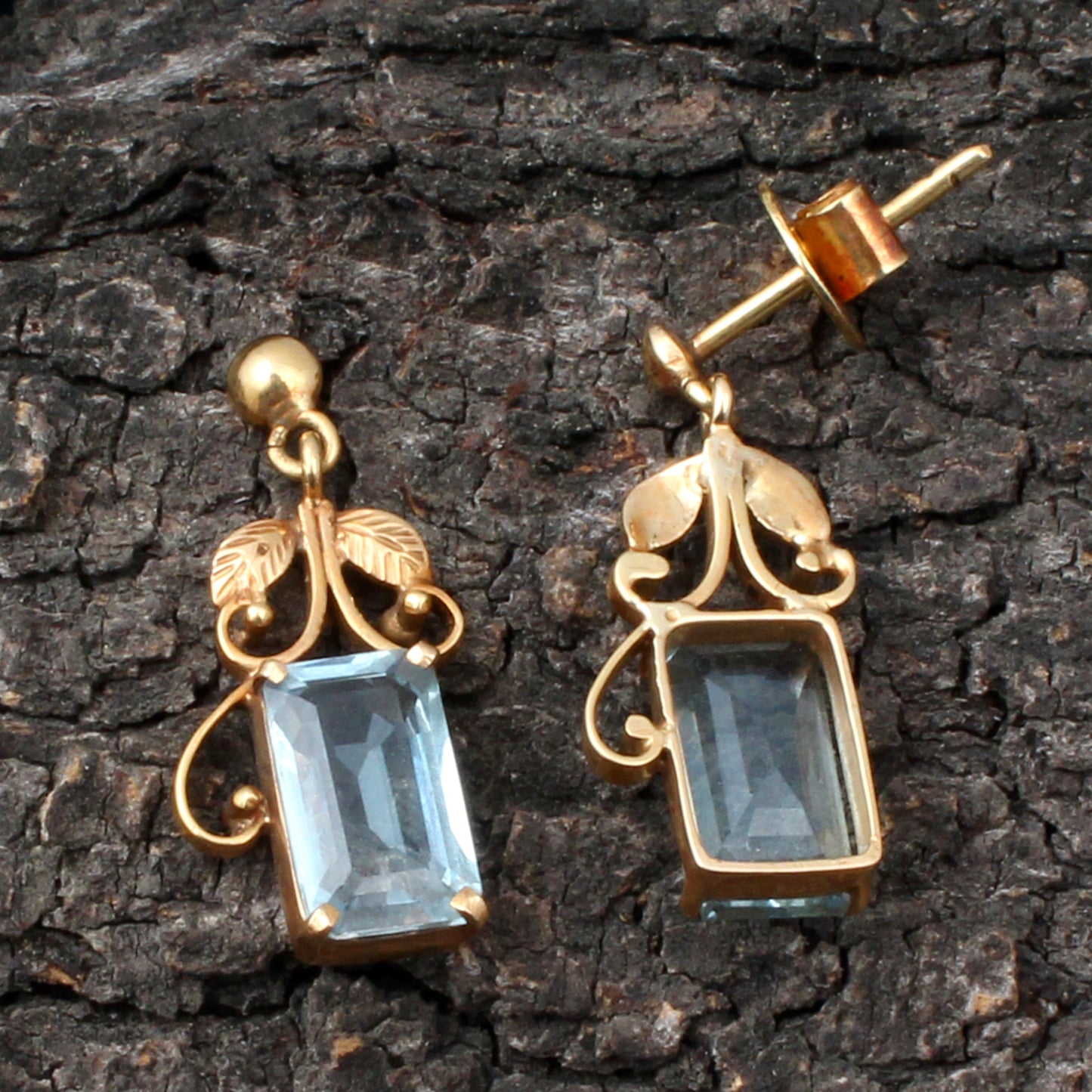 Aquamarine Gold Earring