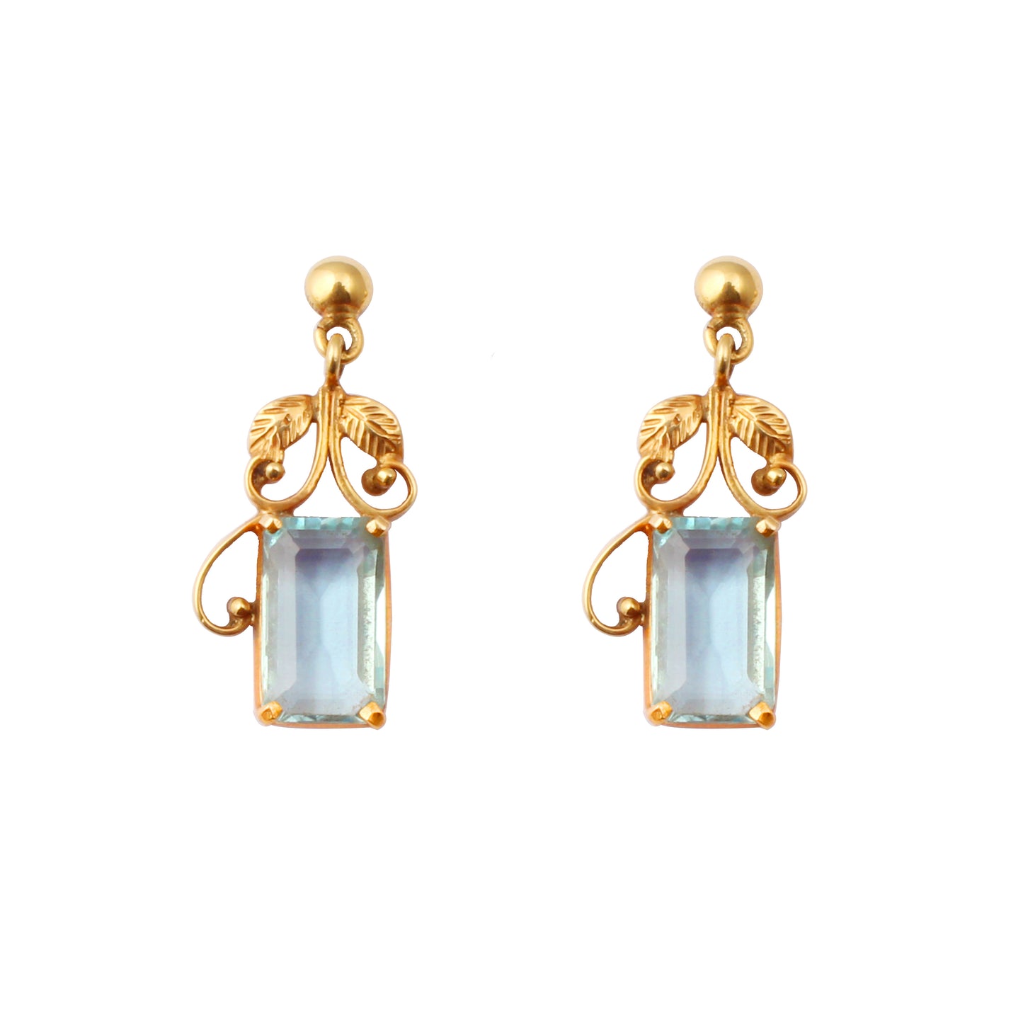 Aquamarine Gold Earring