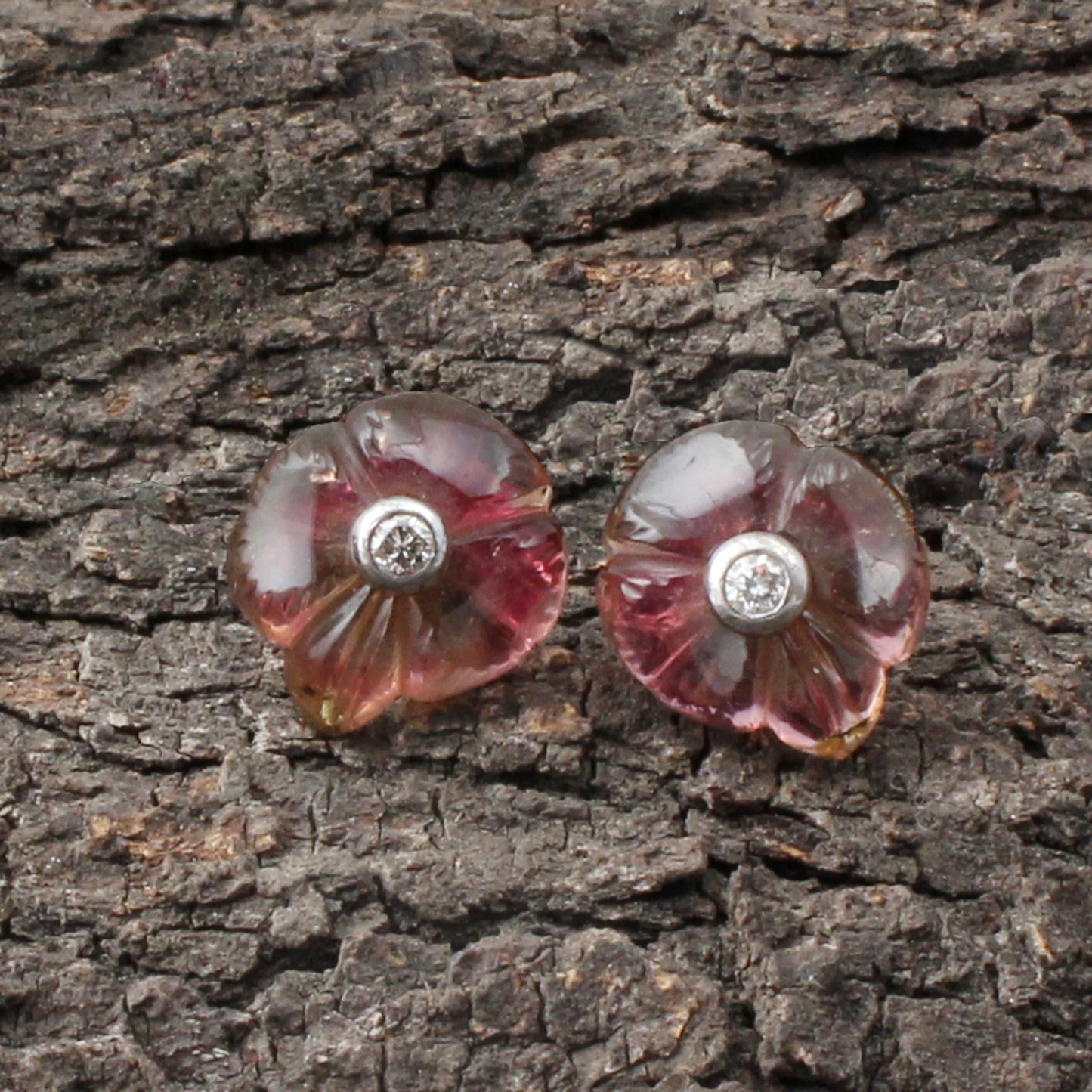 Tourmaline And Diamonds Gold Earring