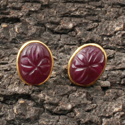 Ruby Natural Gold Earring