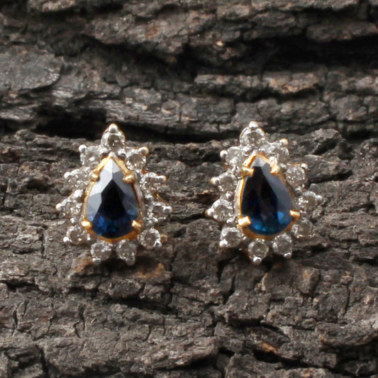 Sapphire And Diamonds Gold Earring