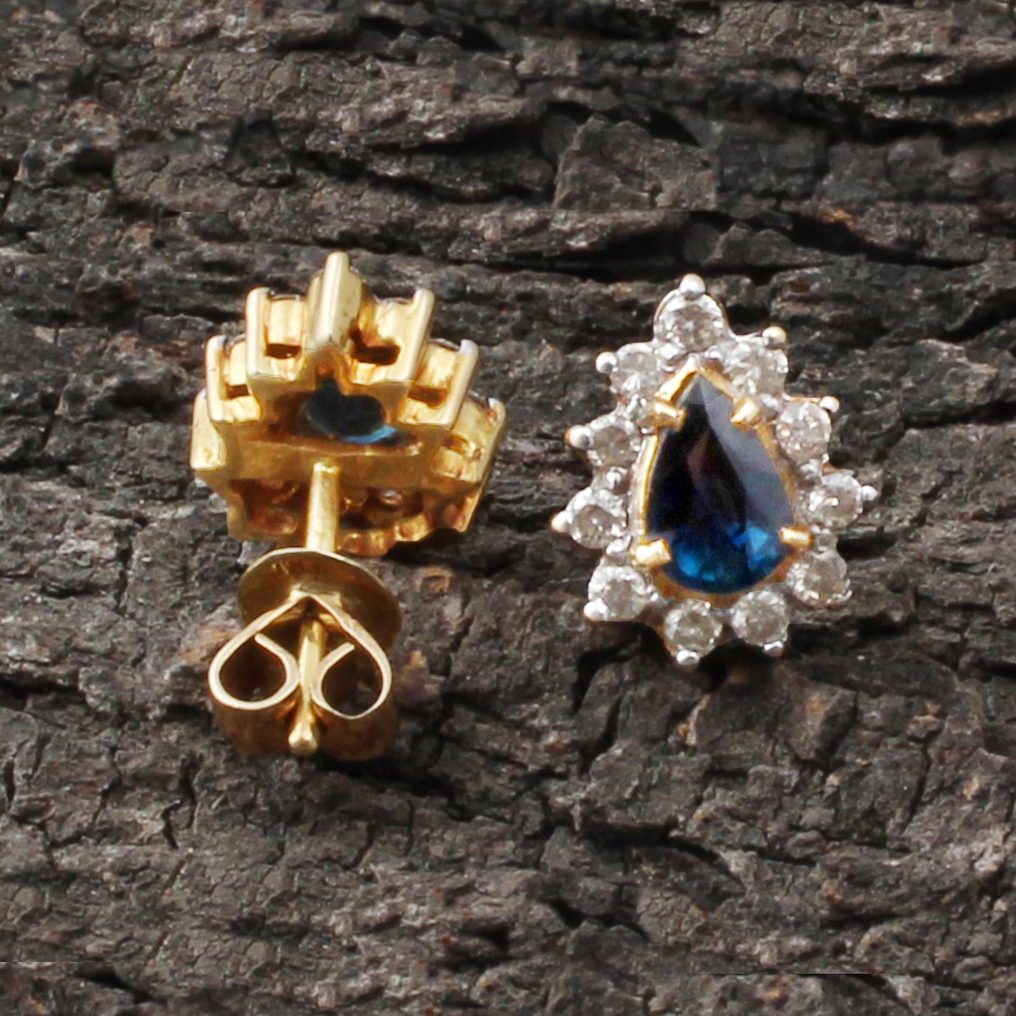 Sapphire And Diamonds Gold Earring