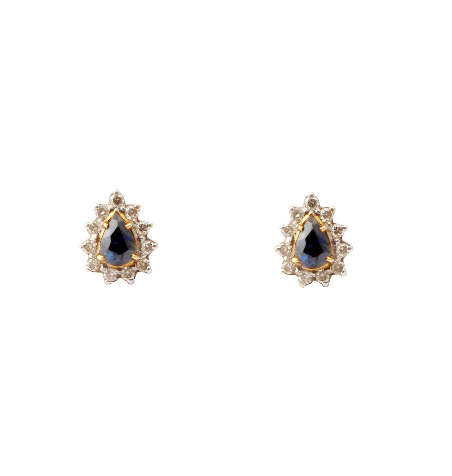 Sapphire And Diamonds Gold Earring