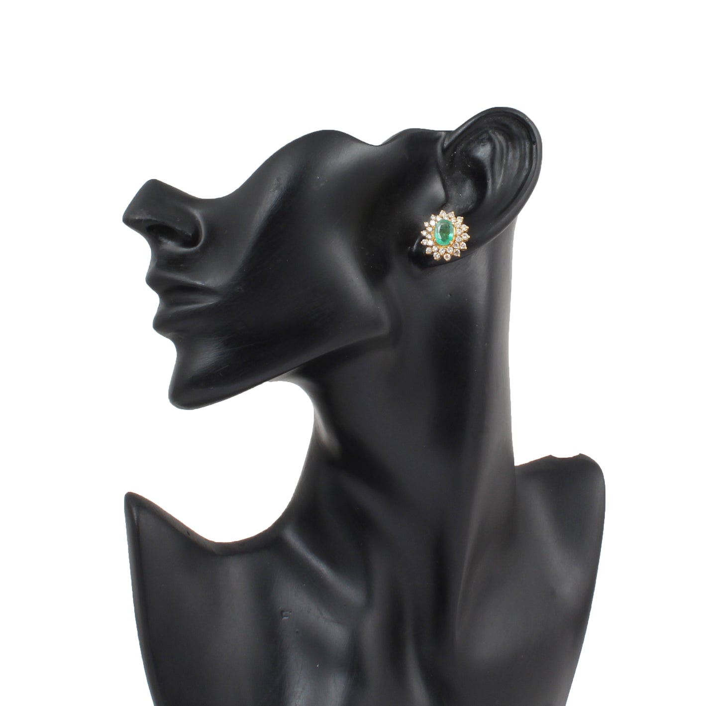 Emerald And Diamonds Gold Earring