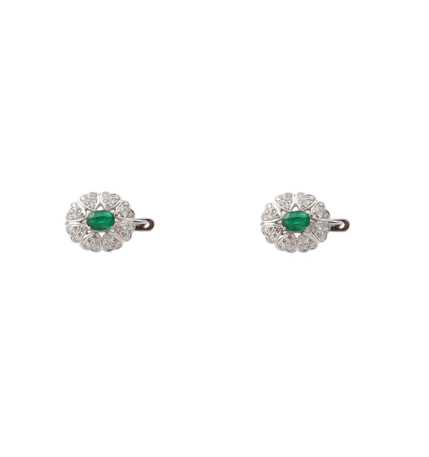 Emerald And Diamonds Gold Earring