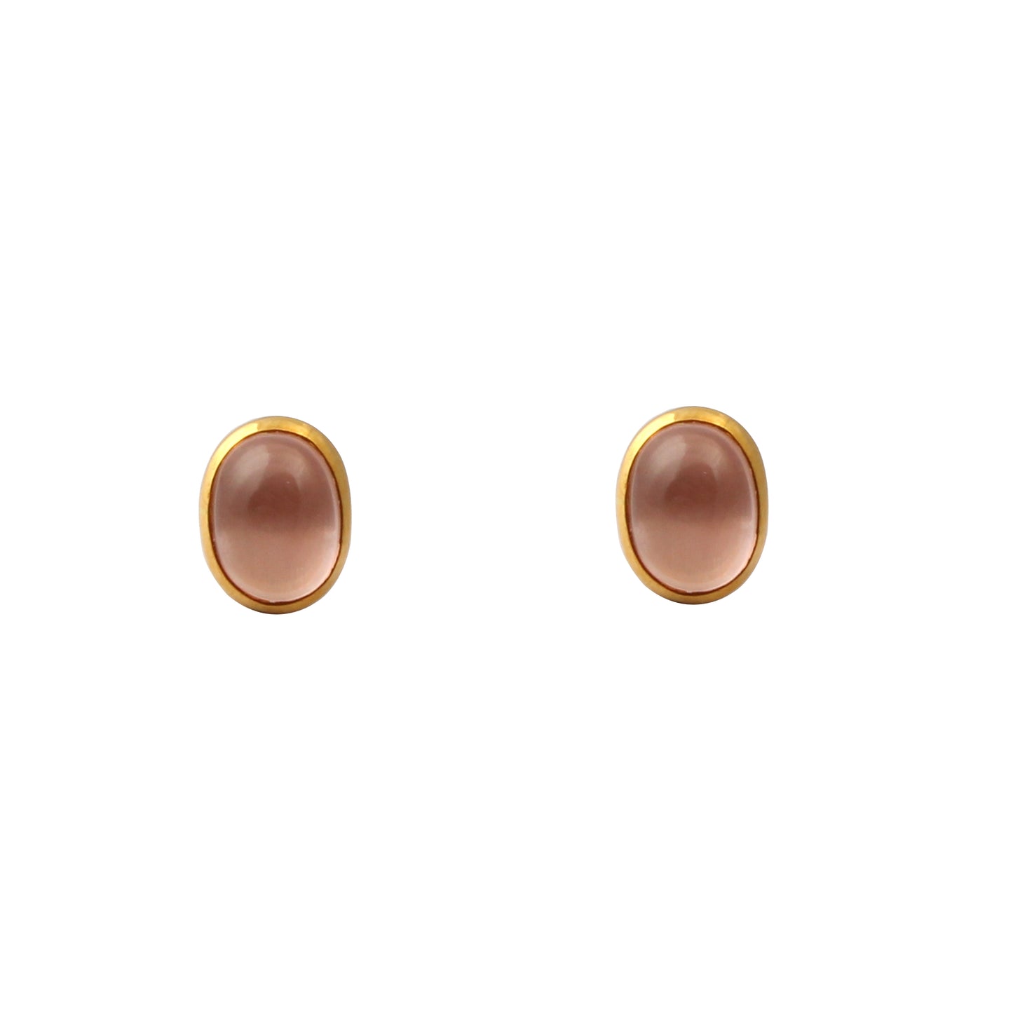 Rose Quartz Gold Earring