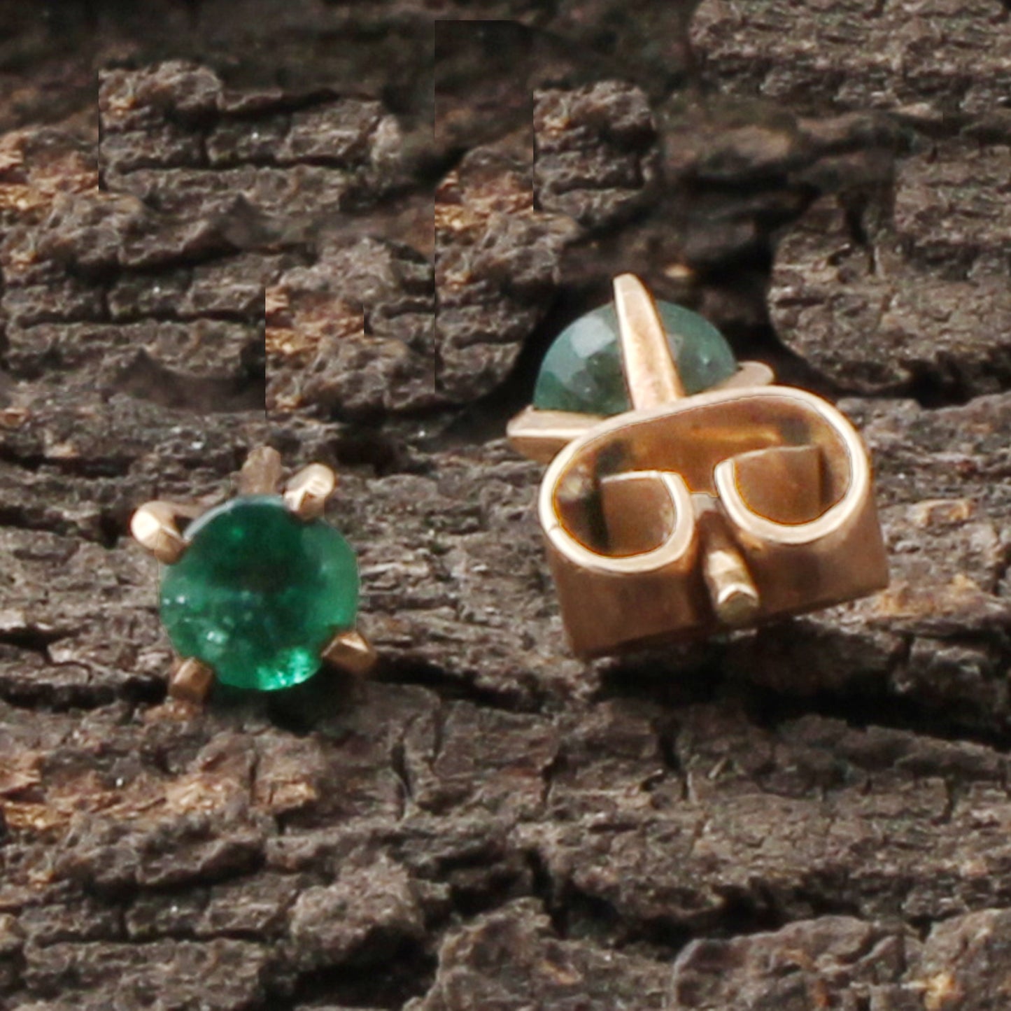 Emerald Gold Earring