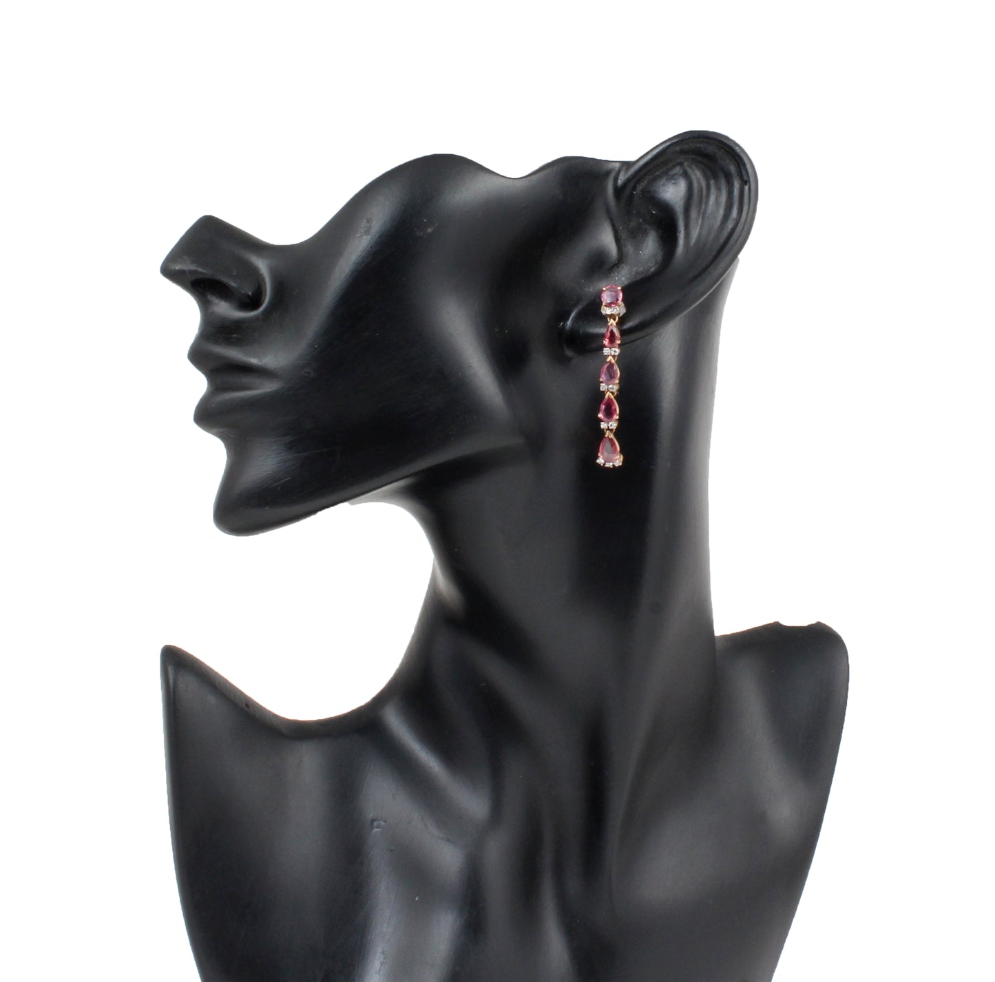 Ruby And Diamonds Gold Earring