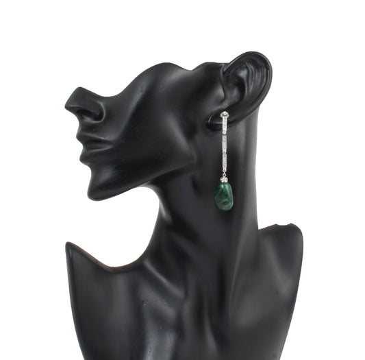 Emerald And Diamonds Gold Earring