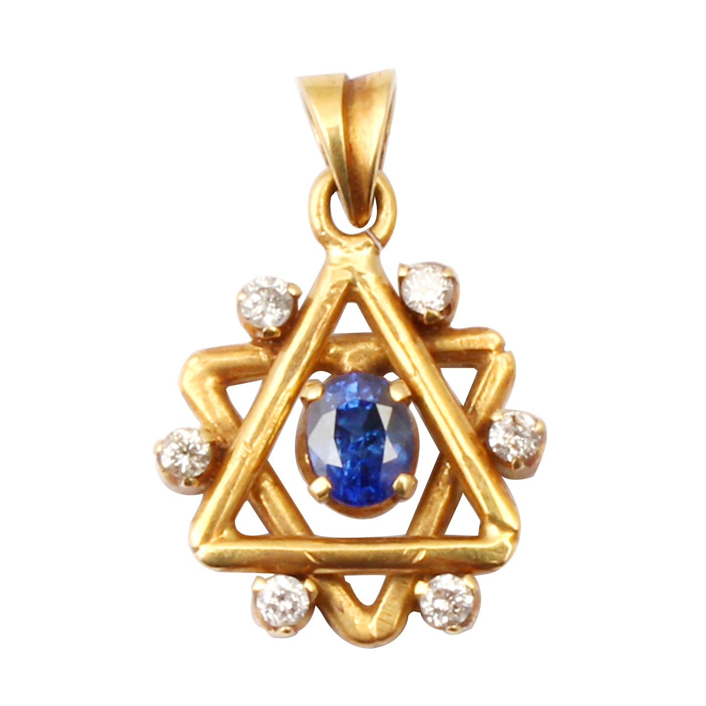 Sapphire And Diamonds Gold Pendant