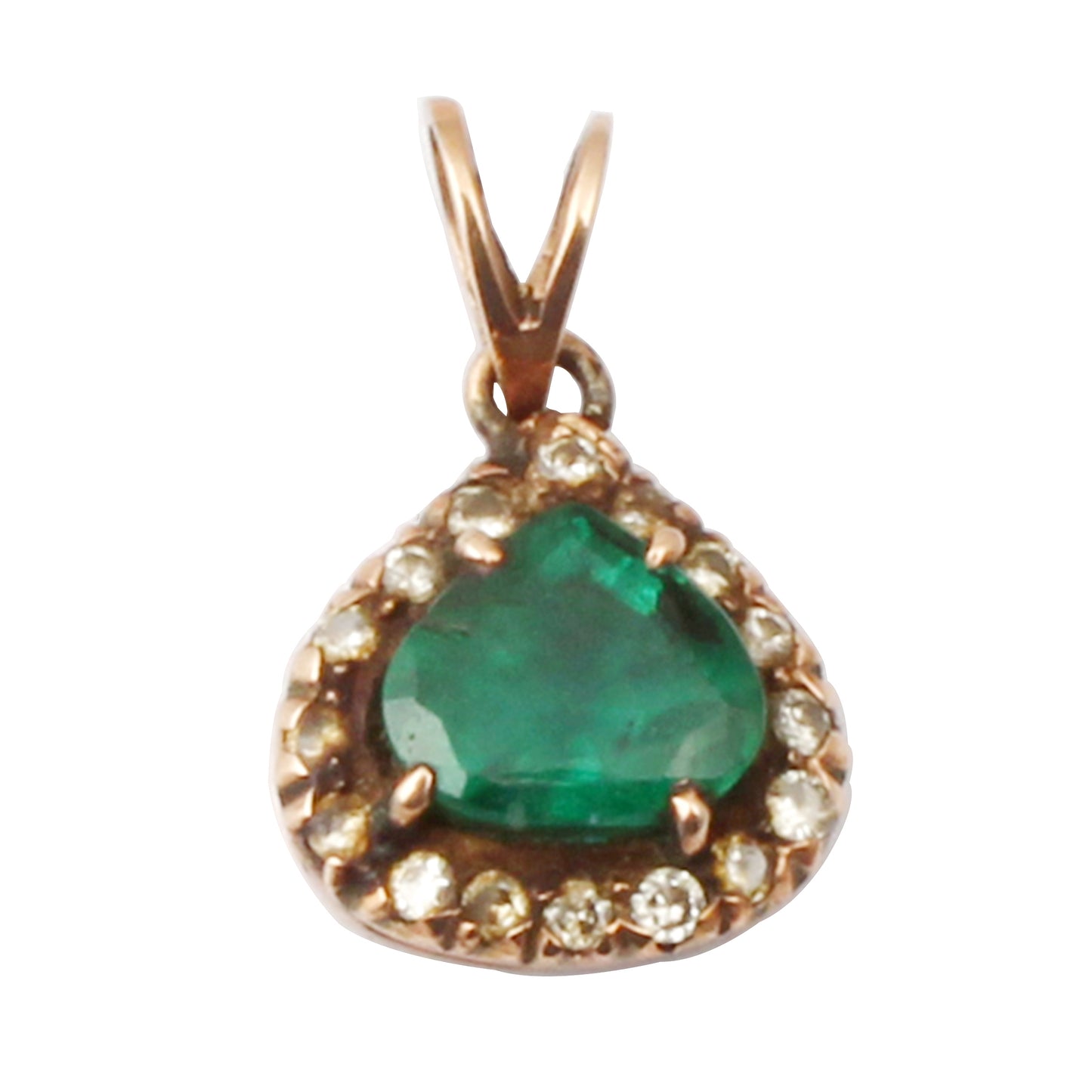 Emerald And Diamonds Gold Pendant