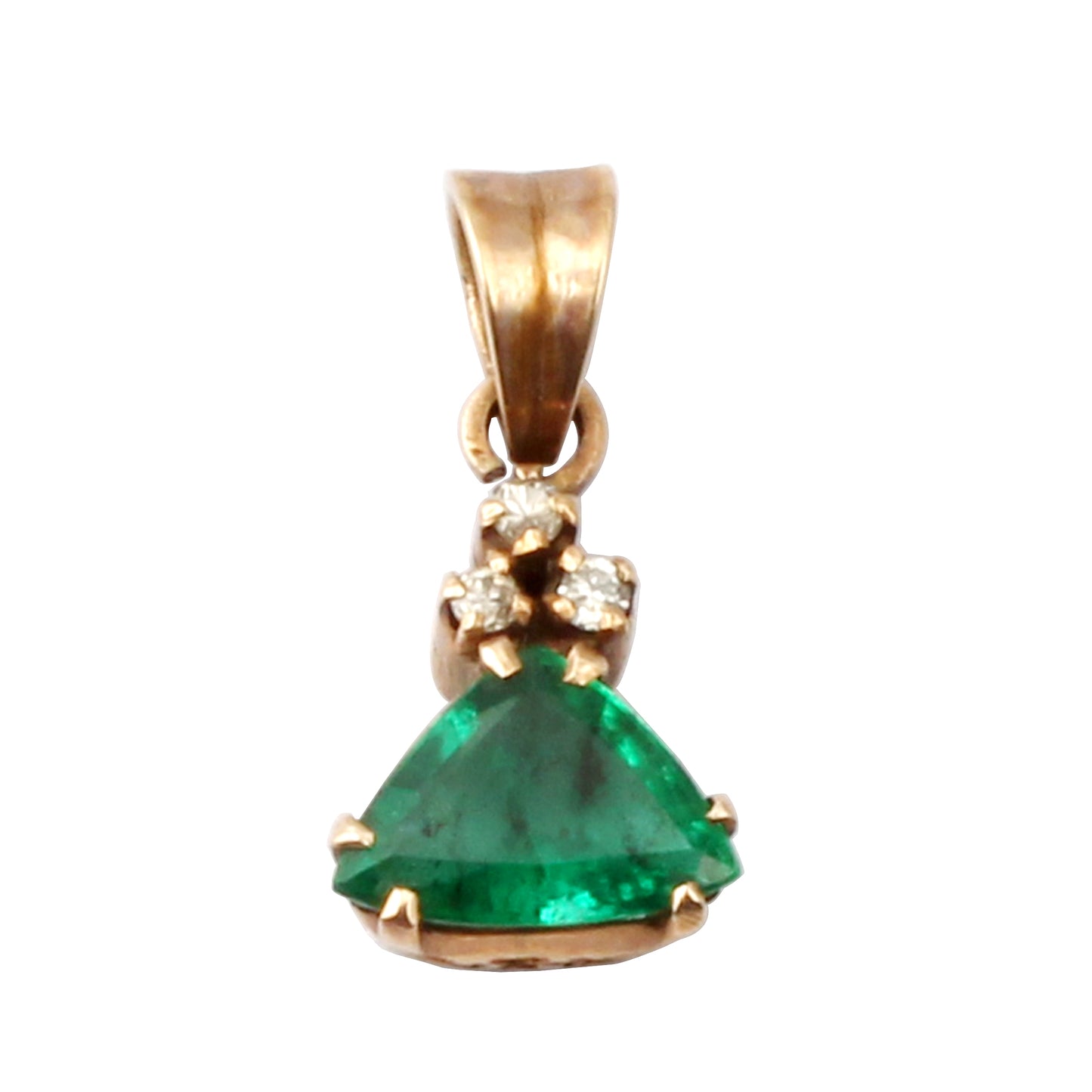 Emerald And Diamonds Gold Pendant