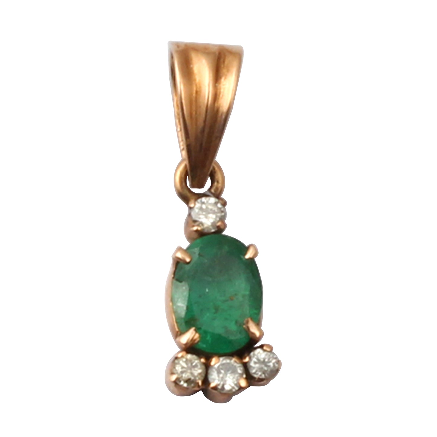 Emerald And Diamonds Gold Pendant