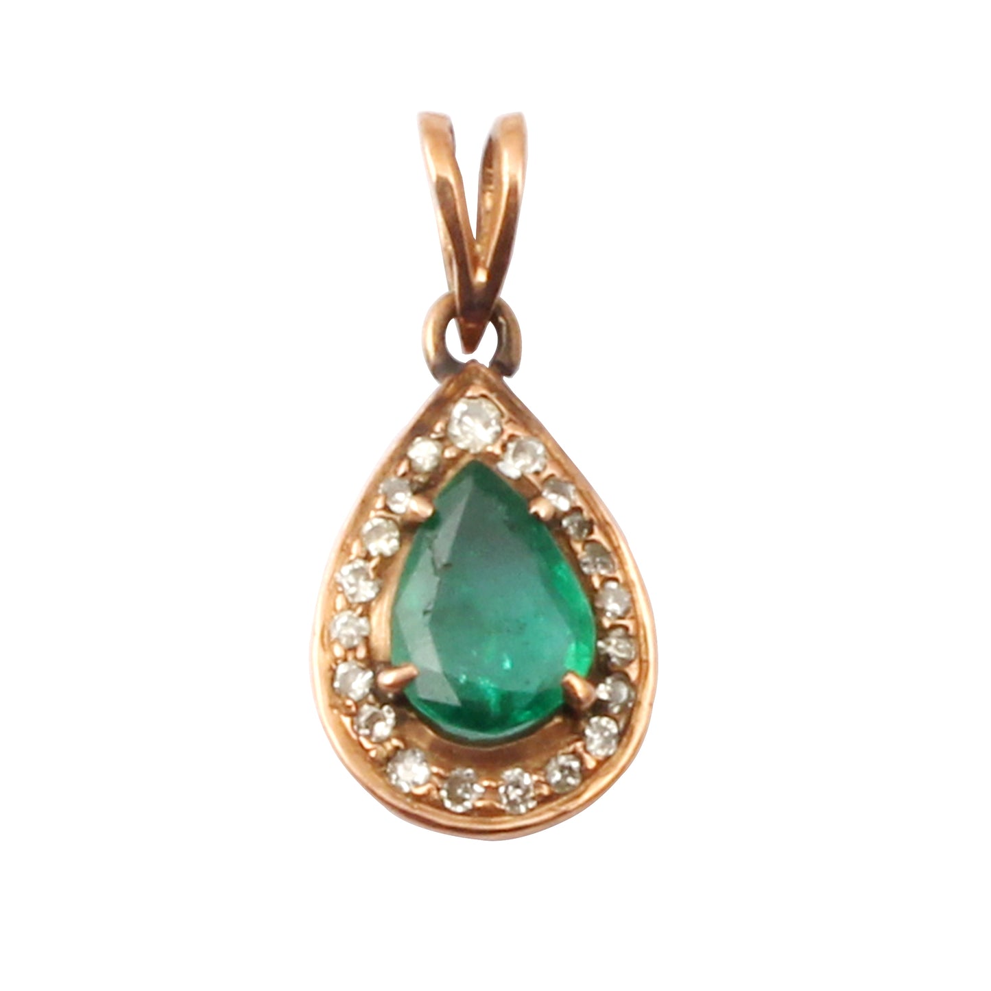 Emerald And Diamonds Gold Pendant