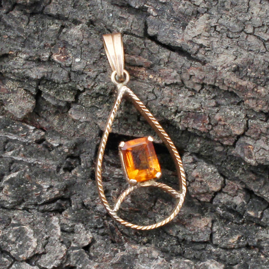 Citrine Gold Pendant