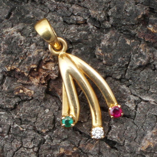 Ruby And Emerald Gold Pendant