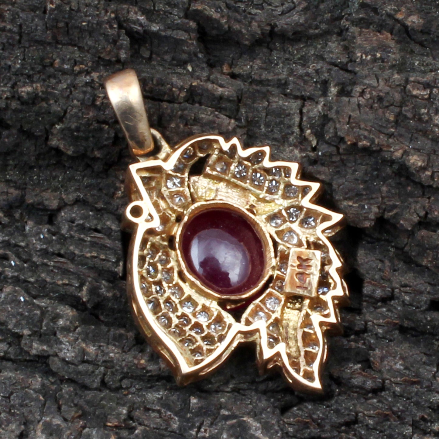 Ruby And Diamonds Gold Pendant